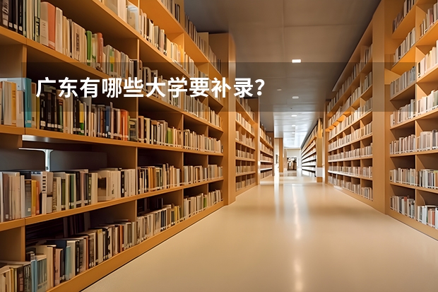 广东有哪些大学要补录？